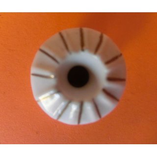 Möbelknopf / Porzellanknopf 20 mm cremfarben mit Goldstrich